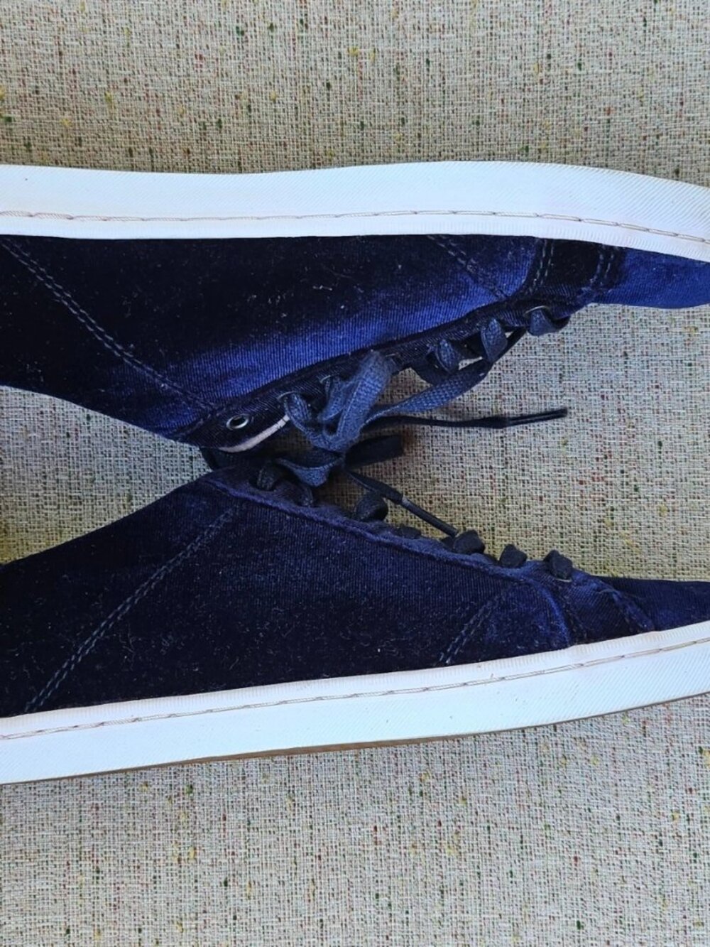 Cole Haan Women Shoes navy Blue Velvet Upper Lace Up Sneaker Size 8.5 WO - Picture 9 of 12